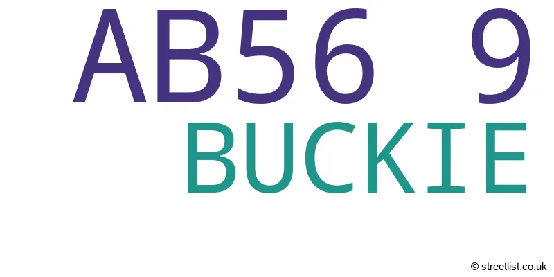 A word cloud for the AB56 9 postcode